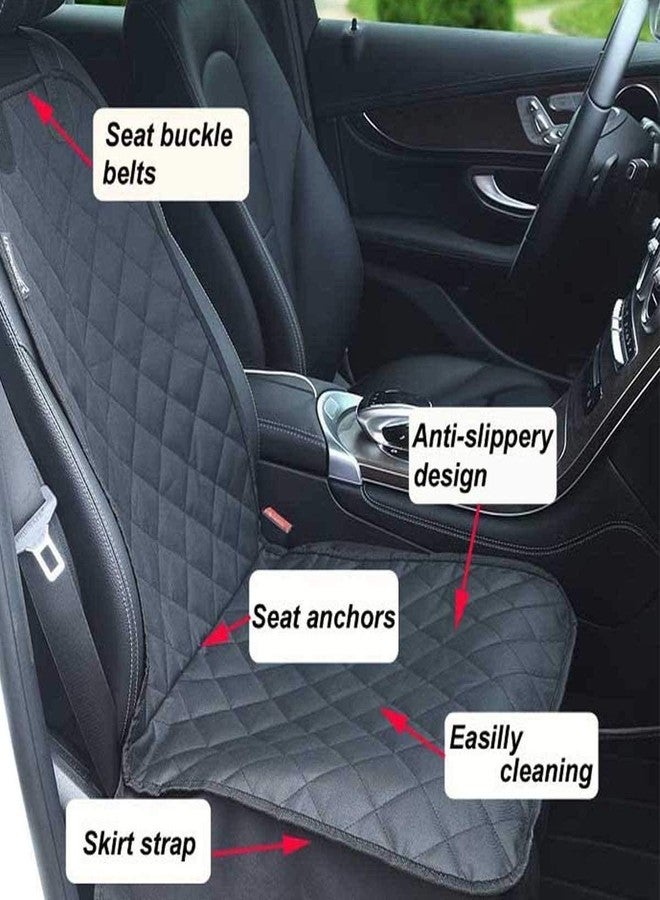 KOZI PET pedy Pet Front Seat Cover for Cars, Dog Car Seat Cover, Nonslip Rubber Backing with Anchors (Black, Combo 1) - Image 3